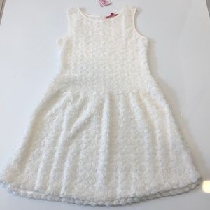 Derhy Kids Light Ivory Rosette Dress Sz 10/12 NWT